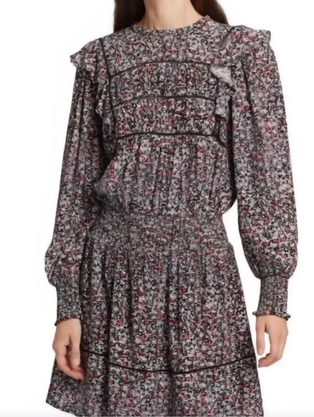 HOLD TRAD Rails Size L Midnight Meadow Floral Long Puff Sleeve Smock Faren Mini
